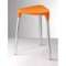 Orange Faux Leather Stool